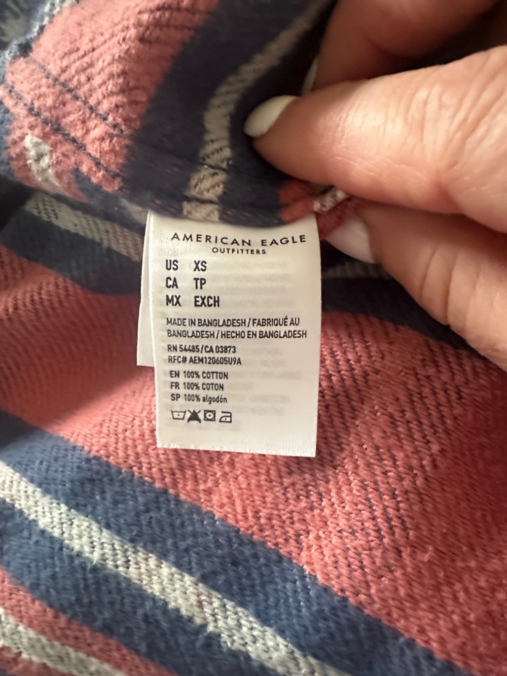 American Eagle Outfitters Pink and Blue Plaid Button-Up Shirt - Picture 7 of 9